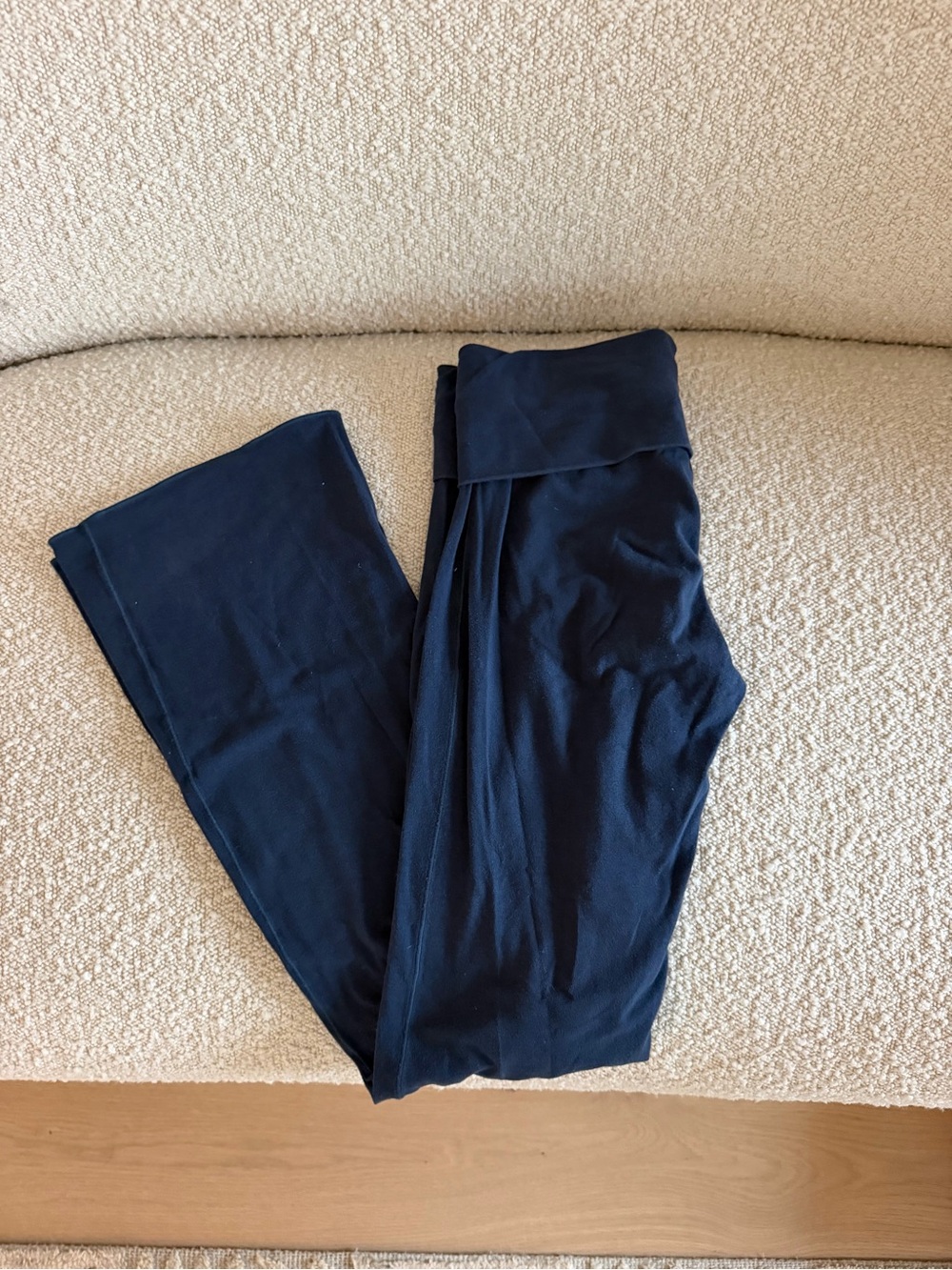 SKIMS Navy Fold-Over Waist Flare Pants